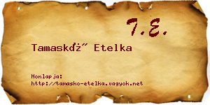 Tamaskó Etelka névjegykártya
